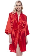 Naiste kunstsiidist hommikumantel - peignoir Jasmin 406, punane hind ja info | Naiste hommikumantlid | kaup24.ee