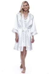 Комплект из искусственного шелка халат и ночная рубашка для женщин Jasmin 1739, белый цена и информация | Женские халаты | kaup24.ee