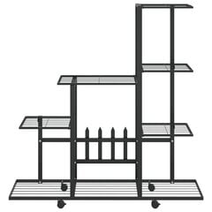 vidaXL lillealus ratastel, 94.5 x 25 x 92.5 cm, must, metall hind ja info | Aiatööriistad | kaup24.ee