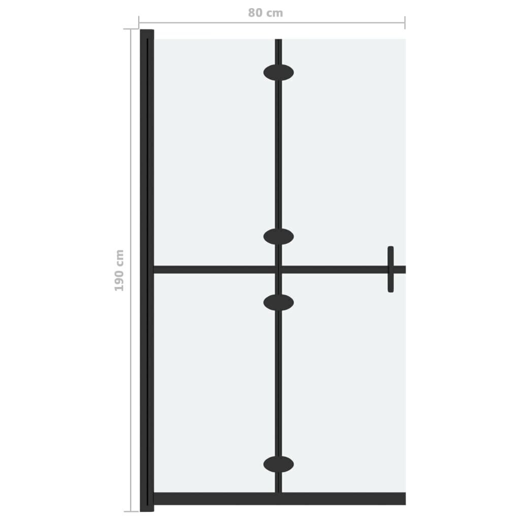 vidaXL kokkupandav dušinurga sein, matt ESG-klaas, 80 x 190 cm hind ja info | Dušikabiinide uksed ja seinad | kaup24.ee