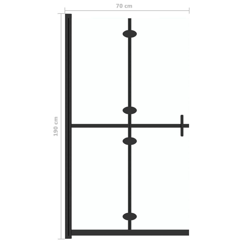 vidaXL kokkupandav dušinurga sein, läbipaistev, ESG-klaas, 70 x 190 cm hind ja info | Dušikabiinide uksed ja seinad | kaup24.ee