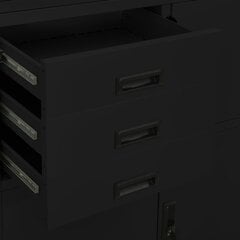 vidaXL kontorikapp, must, 90 x 40 x 180 cm, teras hind ja info | Elutoa väikesed kapid | kaup24.ee
