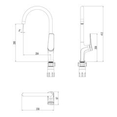 Смеситель для кухни с поворотным изливом Lemark LM3705BL Bronx цена и информация | Кухонные смесители | kaup24.ee