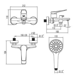 Смеситель для ванны с монолитным изливом LEMARK LM3714GM BRONX цена и информация | Смесители | kaup24.ee