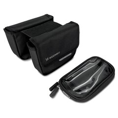 Wozinsky frame bike bag bicycle pannier waterproof phone case 1.5l black (WBB26BK) цена и информация | Сумки, держатели для телефонов | kaup24.ee