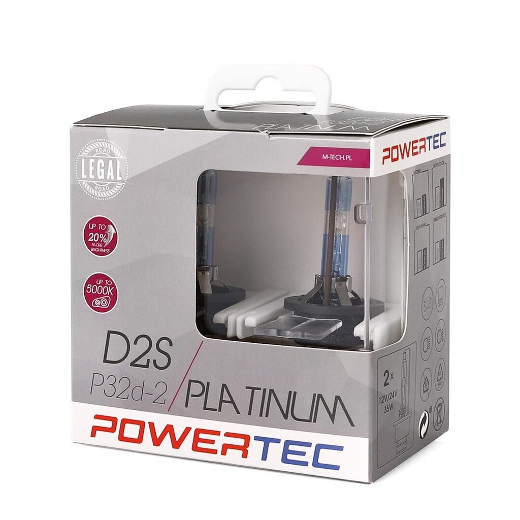 Auto ksenoonpirn Powertec Platinum +130% D2S Duo, 2 tk hind ja info | Autopirnid | kaup24.ee