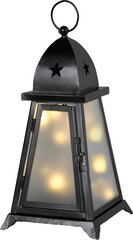 Latern must 10 LED soe-valge tuld, voolutoide, sise/välis IP44 цена и информация | Рождественские украшения | kaup24.ee