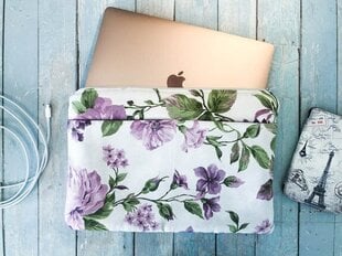 Чехол/сумка для ноутбука 13" с фиолетовыми пионами цена и информация | Компьютерные сумки | kaup24.ee