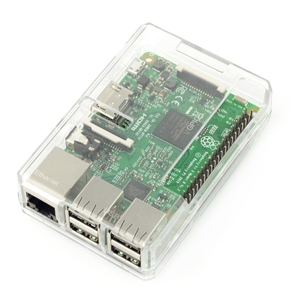 Raspberry Pi mudel 3B+/3B/2B ümbris, läbipaistev GPIO juurdepääsuga hind ja info | Robootika, konstruktorid ja tarvikud | kaup24.ee