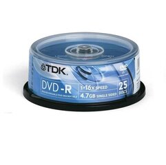 TDK DVD-R 4.7GB цена и информация | Виниловые пластинки, CD, DVD | kaup24.ee