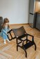 Puidust abitrepp - laud, must hõbedaste klambritega 4IQ цена и информация | Laste lauad ja toolid | kaup24.ee
