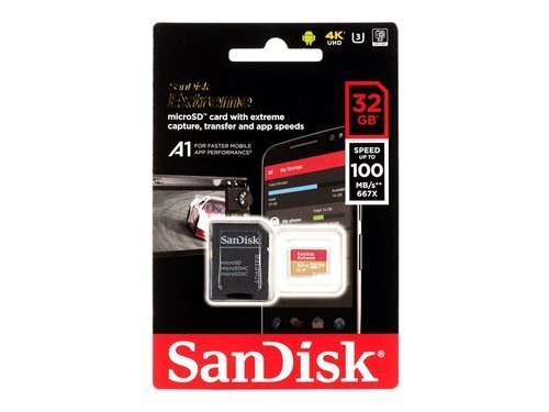 SanDisk Extreme microSDHC 32 GB 100 / 60 MB / s V30 A1 U3 4K mälukaart hind ja info | Mobiiltelefonide mälukaardid | kaup24.ee