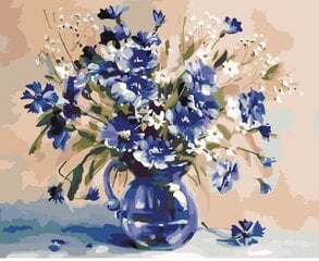 Maalid numbrite järgi "Blue flowers" 40x50 KTMK-00908G hind ja info | Maalid numbri järgi | kaup24.ee