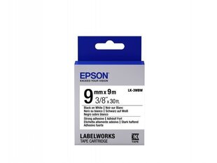 Epson Label Cartridge LK-3WBW Strong Adhesive Black on White 9mm (9m) • Extra-strength adhesive
• 9mm to 18mm width
• Black text on a yellow, white or transparent background
• Epson labels are designed to last
• Durable labels resist water and withstand hot and cold conditions
• Great-value 9-metre label tapes цена и информация | Картриджи для струйных принтеров | kaup24.ee