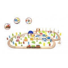 Suur puidust raudtee 110 elementi hind ja info | Poiste mänguasjad | kaup24.ee