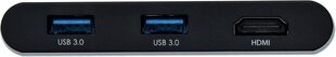 I-TEC USB C HDMI adapter PD/DATA, USB 3.2 GEN 1 (3.1 GEN 1) TYPE-C, HDMI, USB 3.2 GEN 1 hind ja info | USB jagajad, adapterid | kaup24.ee