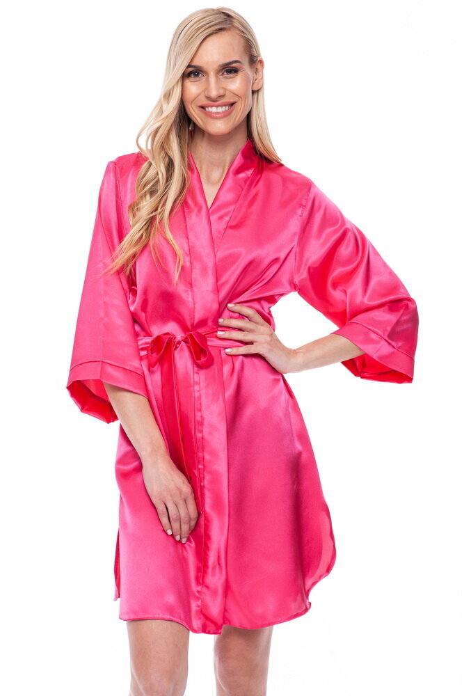 Naiste kunstsiidist hommikumantel - peignoir Jasmin 406, roosa hind ja info | Naiste hommikumantlid | kaup24.ee