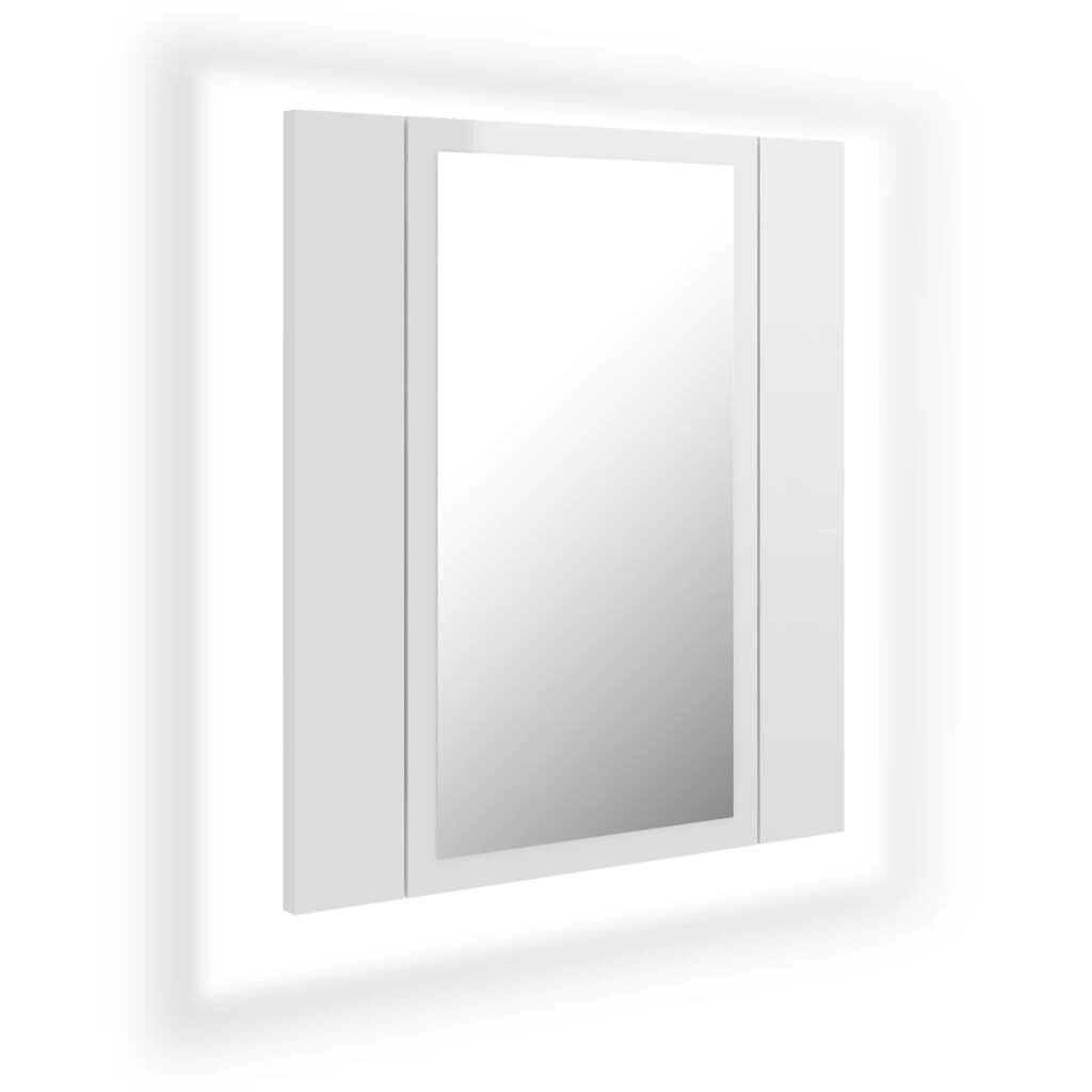 vidaXL LED-peeglikapp kõrgläikega valge 40x12x45 cm, akrüül цена и информация | Vannitoakapid | kaup24.ee