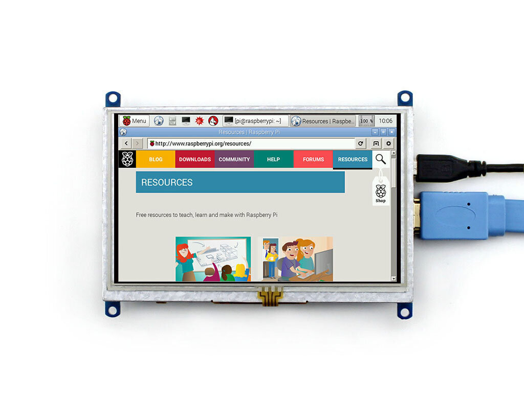 Waveshare takistuslik puutetundlik ekraan Raspberry Pi mikroarvutile – LCD TFT 5 hind ja info | Robootika, konstruktorid ja tarvikud | kaup24.ee