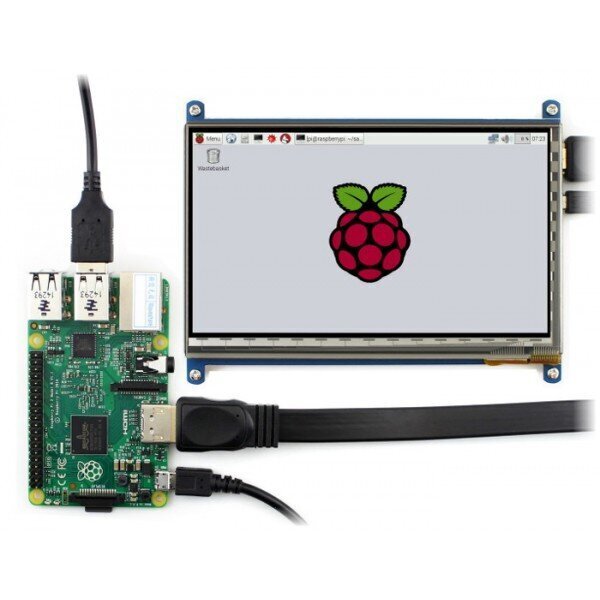 Waveshare mahtuvuslik puutetundlik ekraan Raspberry Pi mikroarvutile - LCD IPS 7 hind ja info | Robootika, konstruktorid ja tarvikud | kaup24.ee