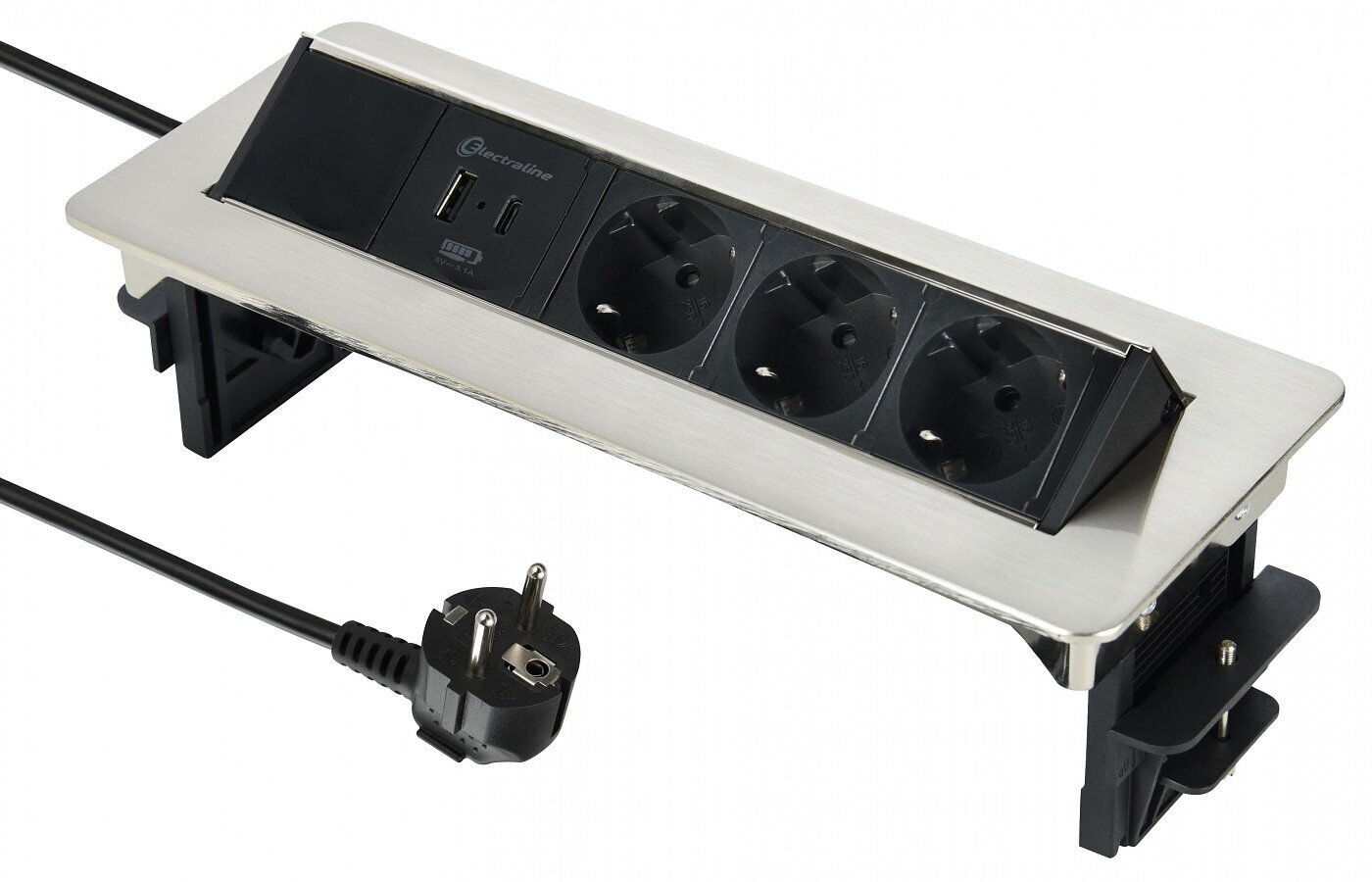 Pikendusjuhe Electraline 62570, 3 pistikupesa, 2 USB, 2 m hind | kaup24.ee
