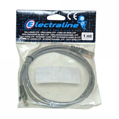 Компьютерный провод Electraline 500304 CAT5E/UTP с двумя конекторами RJ45, 1 м цена и информация | Кабели и провода | kaup24.ee