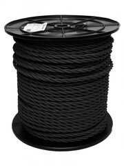 Декоративный текстильный кабель 43473 3x1.50 мм, 100 м, черный цена и информация | Текстильные провода и клеммные колодки | kaup24.ee