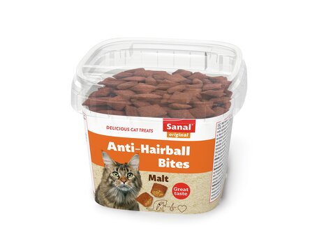 Sanal Anti-Hairball Bites cup toidulisand kassidele 75g hind ja info | Maiustused kassidele | kaup24.ee