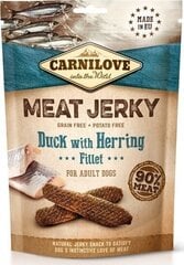 Carnilove Dog Jerky Duck with Herring maius koerale 100g hind ja info | Maiustused koertele | kaup24.ee