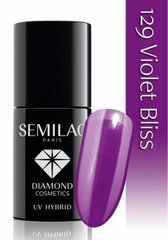 Стойкий гибридный лак для ногтей Semilac, 129 Violet Bliss, 7 мл цена и информация | Лаки для ногтей, укрепители для ногтей | kaup24.ee