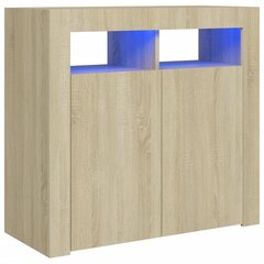 vidaXL puhvetkapp LED-tuledega, sonoma tamm, 80 x 35 x 75 cm. цена и информация | Шкафчики в гостиную | kaup24.ee