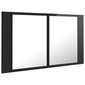 vidaXL LED-peeglikapp kõrgläikega must 80x12x45 cm, akrüül hind ja info | Vannitoakapid | kaup24.ee