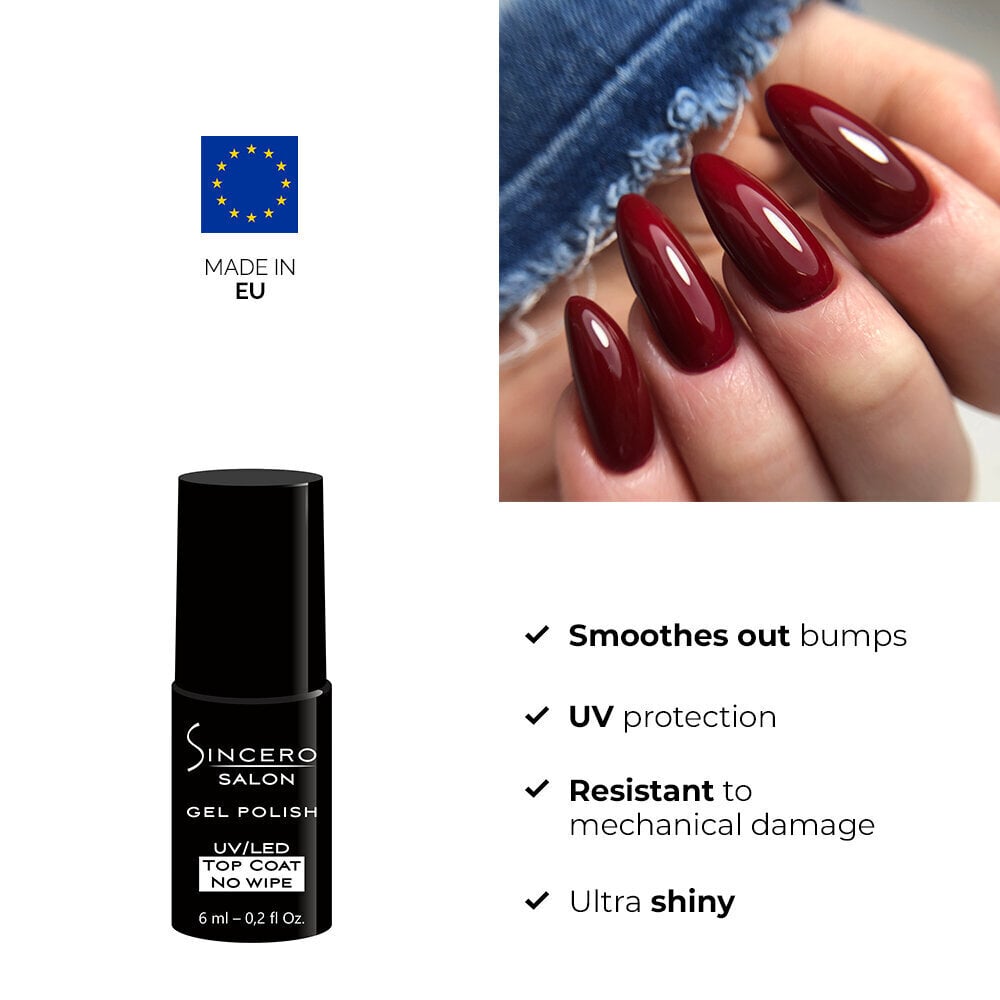 Komplekt "Sincero Salon" Base coat Flexy, 6 ml / Top coat No wipe, 6 ml hind ja info | Küünelakid, küünetugevdajad | kaup24.ee