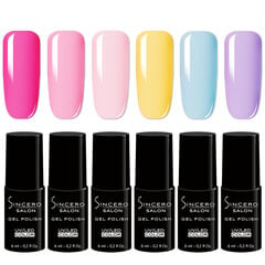 Geellakkide komplekt "Sincero Salon" CANDY RUSH, 6 pcs x 6 ml цена и информация | Лаки для ногтей, укрепители для ногтей | kaup24.ee