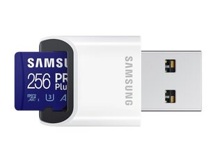 MEMORY MICRO SDXC PRO+ 256GB/W/READER MB-MD256KB/WW SAMSUNG hind ja info | Mobiiltelefonide mälukaardid | kaup24.ee