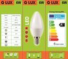 LED pirnid G.LUX GR-LED-C37-6W 3000K, 10 tk pakis цена и информация | Lambipirnid, lambid | kaup24.ee