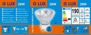 Halogeenpirnid G.LUX GU10 28W ECO, pakis 10 tk цена и информация | Лампочки | kaup24.ee