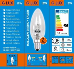 Halogeenpirn G.LUX C35 E14, 18 W, 10 tk pakis цена и информация | Лампочки | kaup24.ee