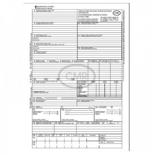 CMR blanketid, A4, 4x30, leedu-inglise keeles 0720-076, hind ja info | Vihikud, märkmikud ja paberikaubad | kaup24.ee
