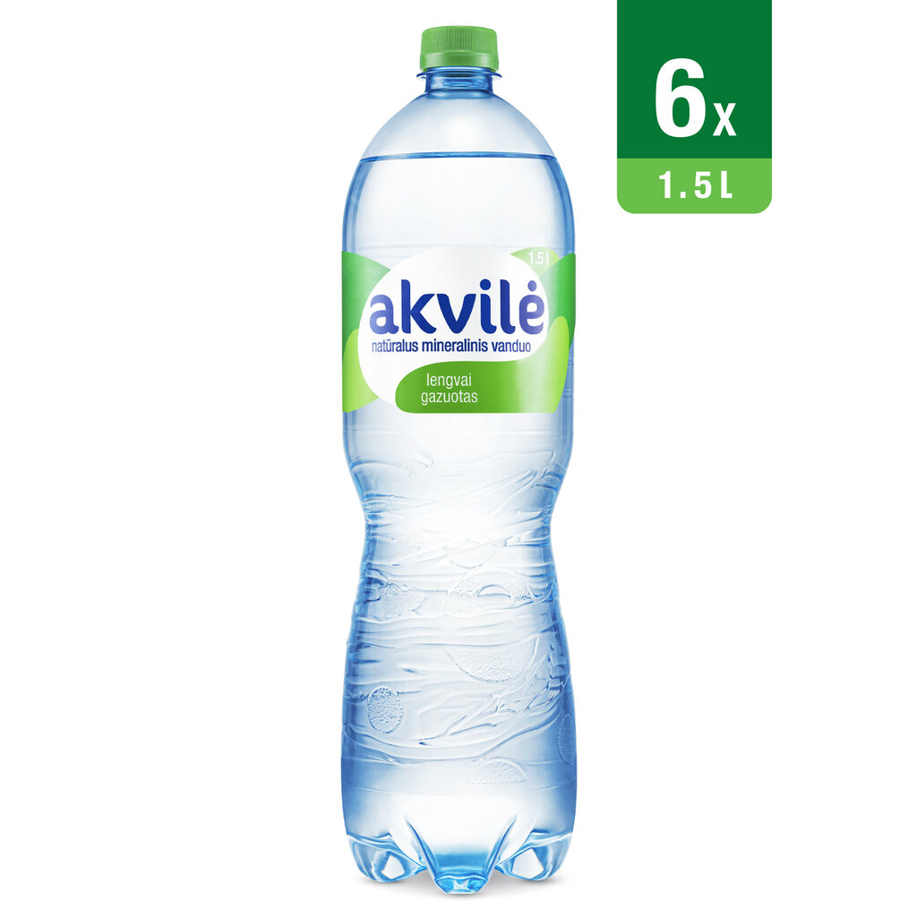 Kergelt gaseeritud looduslik mineraalvesi Akvilė, 6 x 1,5 l (pakend) hind ja info | Vesi | kaup24.ee
