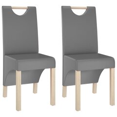 vidaXL Valgomojo kėdės, 2vnt., pilkos spalvos, dirbtinė oda hind ja info | Söögitoolid, baaritoolid | kaup24.ee