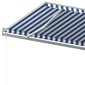 vidaXL Manuaalne ülestõstetav varikatus, Sinine ja valge, 5x3,5m Sinine hind ja info | Päikesevarjud, markiisid ja alused | kaup24.ee
