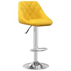 vidaXL baaripukid 2 tk, sinepikollane, samet hind ja info | Söögilaua toolid, köögitoolid | kaup24.ee