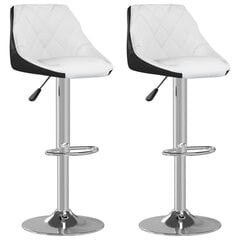 vidaXL baaripukid 2 tk, valge ja must, kunstnahk hind ja info | Söögilaua toolid, köögitoolid | kaup24.ee