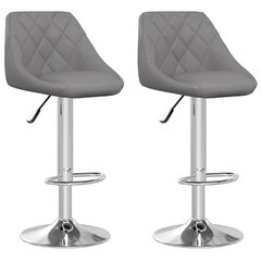 vidaXL baaripukid 2 tk, hall, kunstnahk hind ja info | Söögilaua toolid, köögitoolid | kaup24.ee