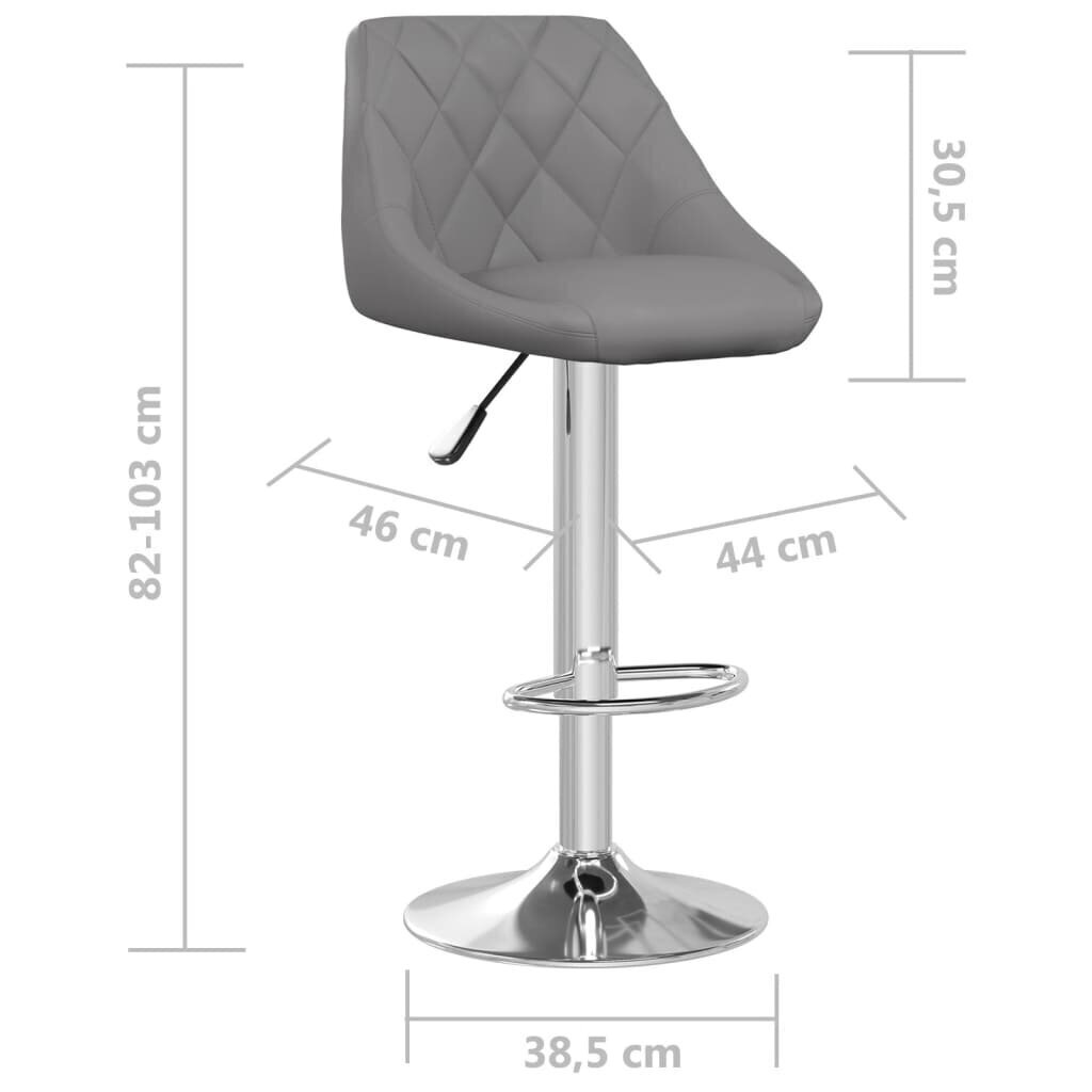 vidaXL baaripukid 2 tk, hall, kunstnahk hind ja info | Söögitoolid, baaritoolid | kaup24.ee