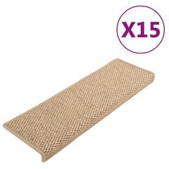 vidaXL isekleepuv trepivaip, 15 tk, 65 x 25 cm, liivabeež цена и информация | Коврики | kaup24.ee