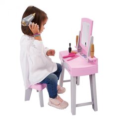 Ecoiffier roosa tualettlaud tooli ja peegliga + tarvikud 11 tk. hind ja info | Tüdrukute mänguasjad | kaup24.ee