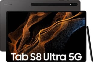 Samsung Galaxy Tab S8 Ultra 5G 8/128GB Graphite Gray SM-X906BZAAEUE цена и информация | Tahvelarvutid | kaup24.ee