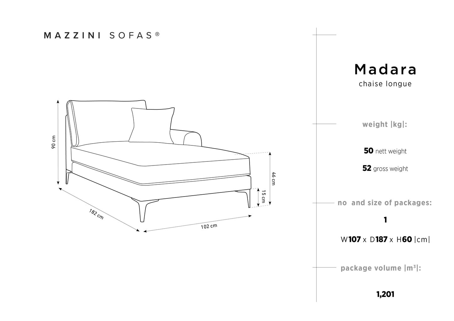 Kušett Mazzini Sofas Madara, roheline цена и информация | Diivanid ja diivanvoodid | kaup24.ee